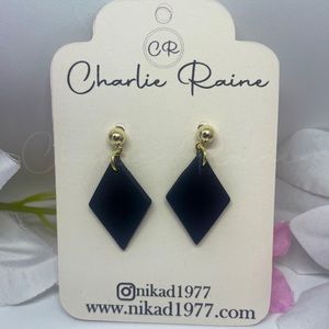 Black Diamond Shaped Earrings